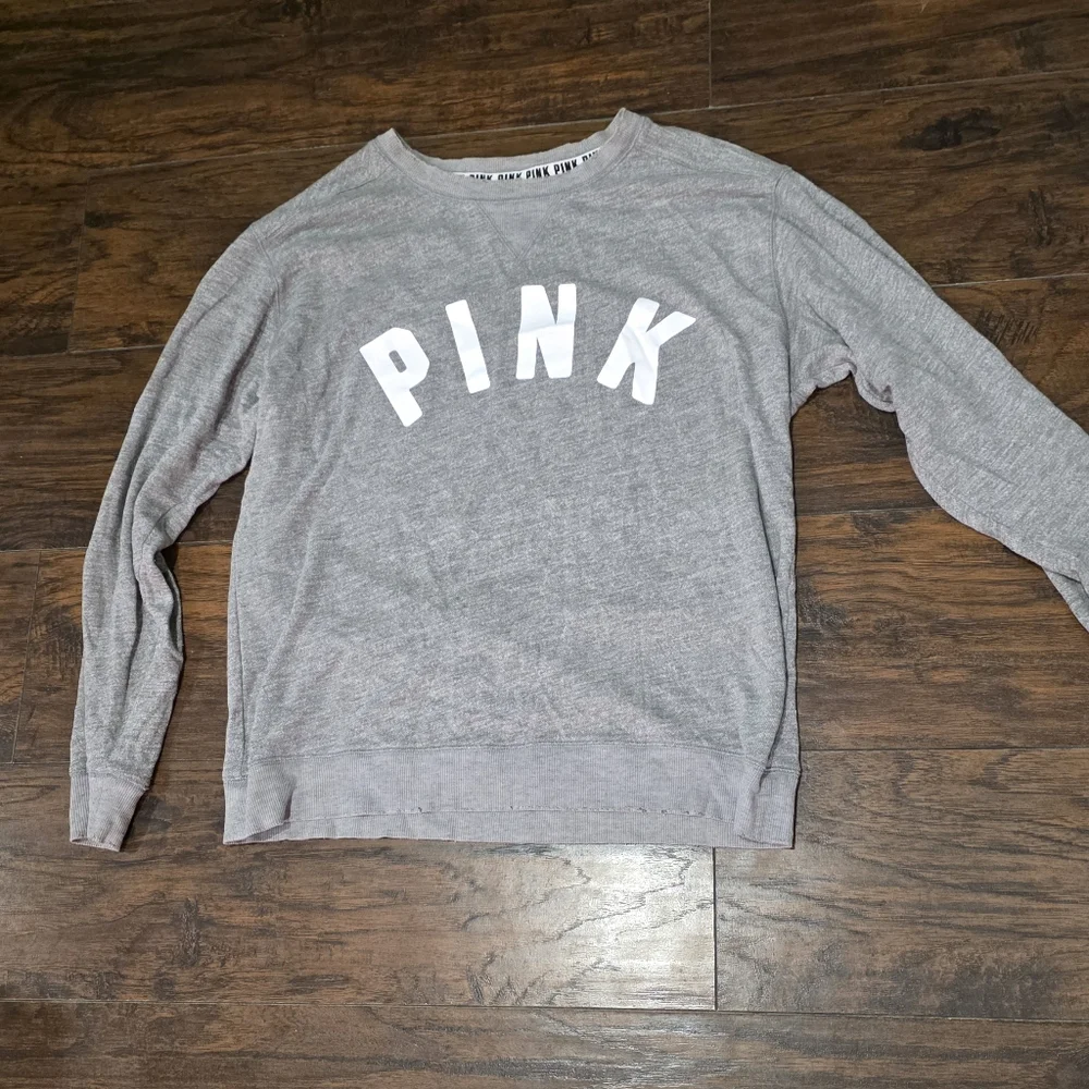 PINK Victoria's Secret Heather Gray Sweatshirt - Picture 1 of 4